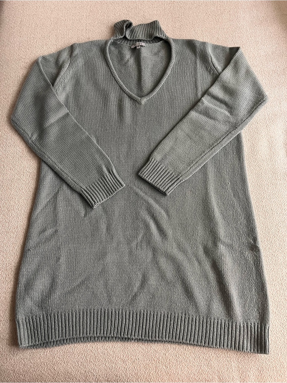 Tobi V-Neck Sweater Dress - Dusty Blue
